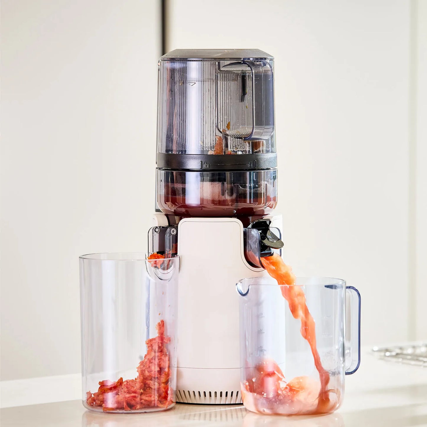 Hurom E50ST Slow Juicer, Mushroom White – Affordable, Hands-Free Juicing for Everyday Wellness