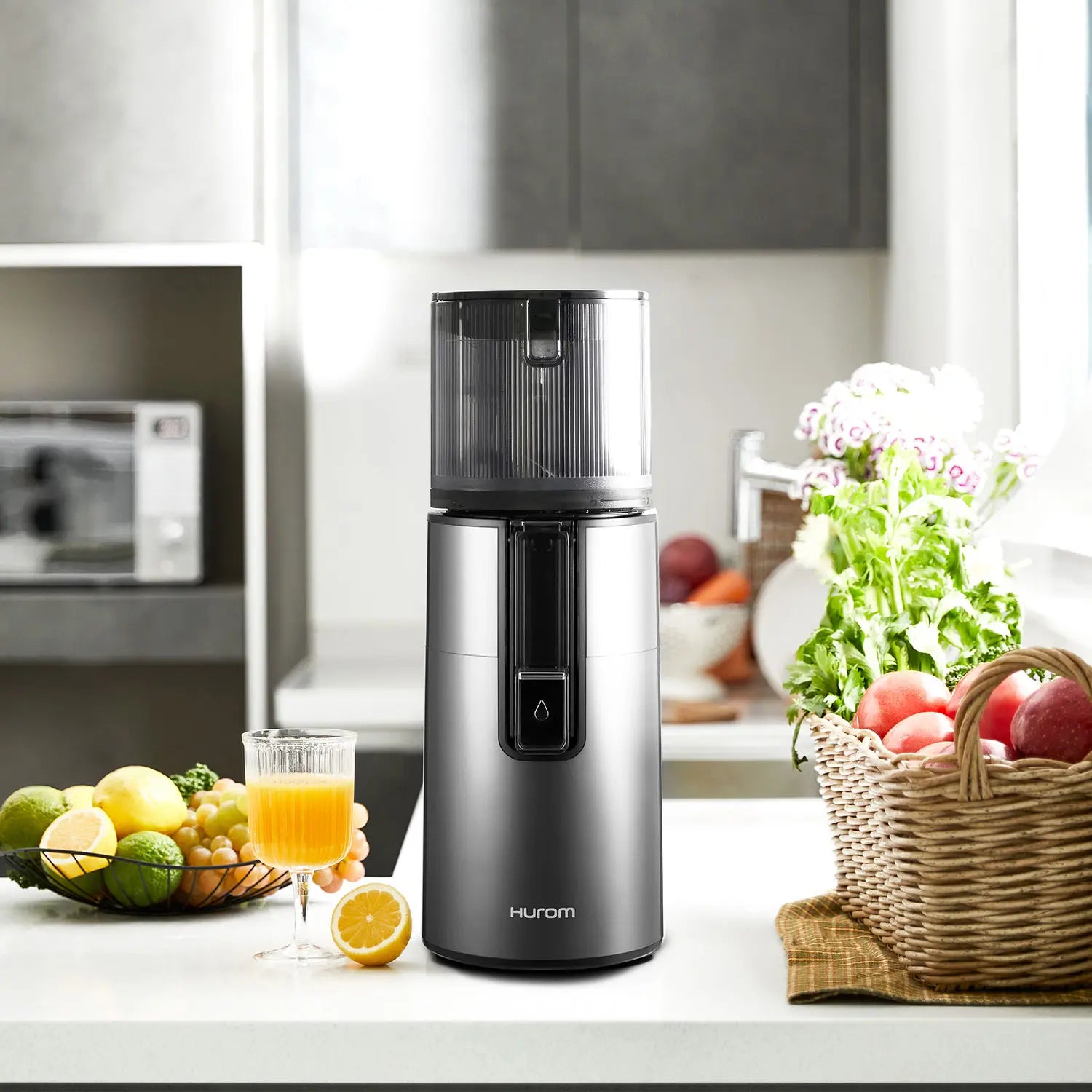 Hurom H400 Easy Clean Slow Juicer, Titanium Grey – Efficient Hurom H400 Easy Clean Slow Juicer, Titanium Grey – Efficient
